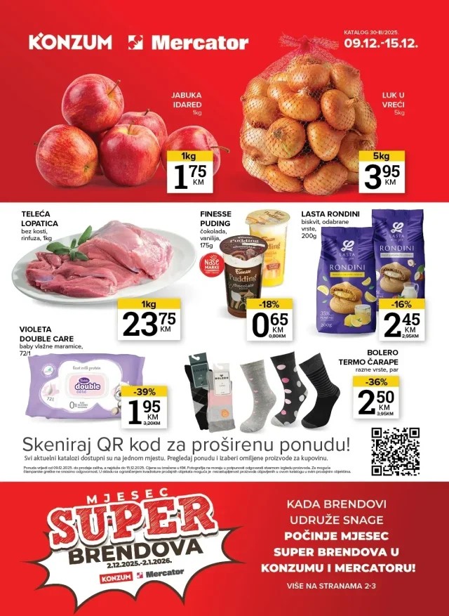 Konzum i Mercator: Akcijski katalog (od 09.12. do 15.12.2025)