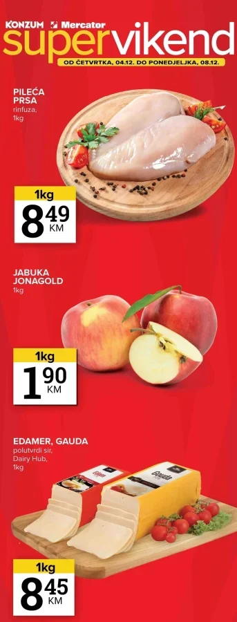 Konzum i Mercator: Super vikend (od 04.12. do 08.12.2025)