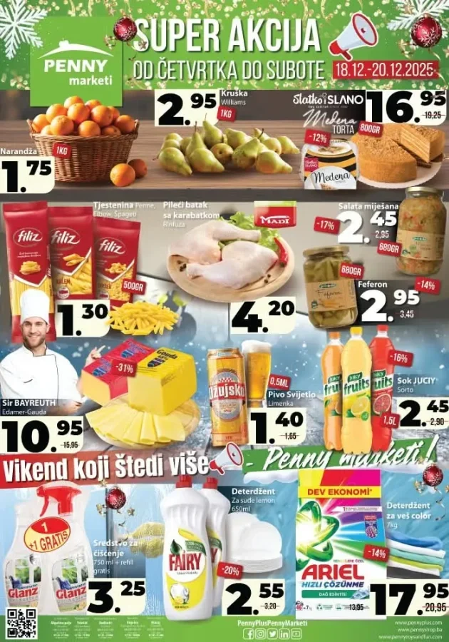 Penny marketi: Vikend akcija (od 18.12. do 20.12.2025)