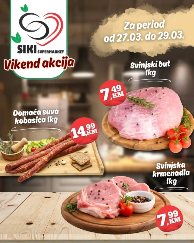 Šiki supermarket: Vikend akcija (od 27.03. do 29.03.2026)