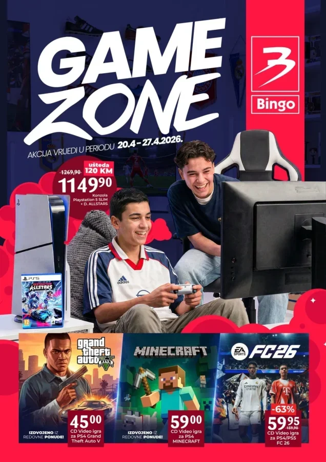 Bingo: Game zone (od 20.04. do 27.04.2026)