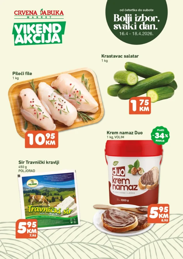 Crvena jabuka: Vikend akcija (od 16.04. do 18.04.2026)