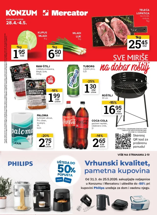 Konzum i Mercator FBiH: Katalog (od 28.04. do 04.05.2026)