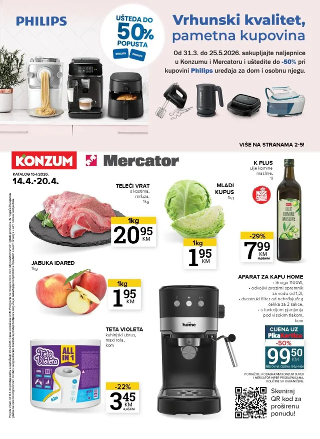 Konzum i Mercator: Katalog FBiH (od 14.04. do 20.04.2026)