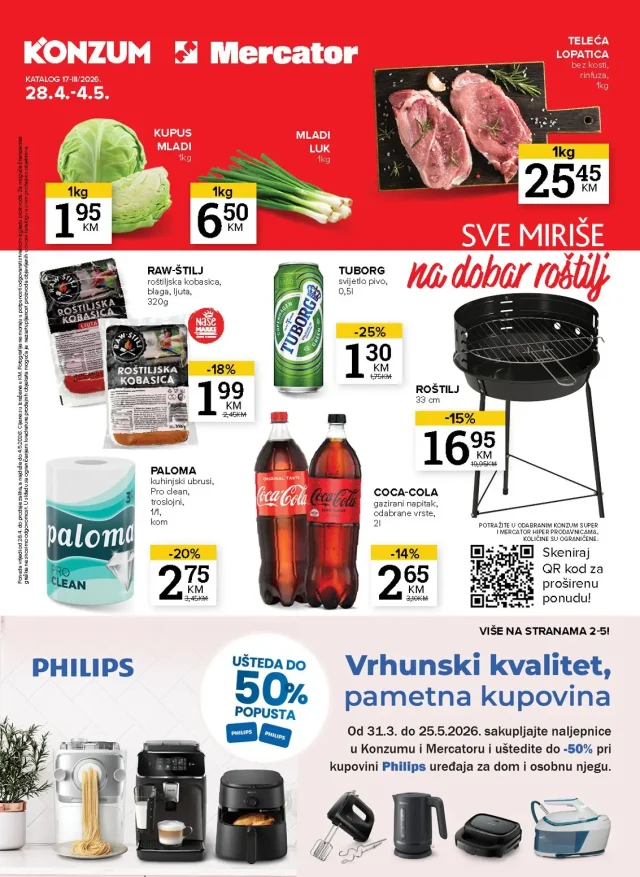 Konzum i Mercator RS: Katalog (od 28.04. do 04.05.2026)