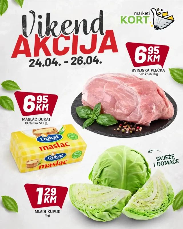 Kort marketi: Vikend akcija (od 24.04. do 26.04.2026)