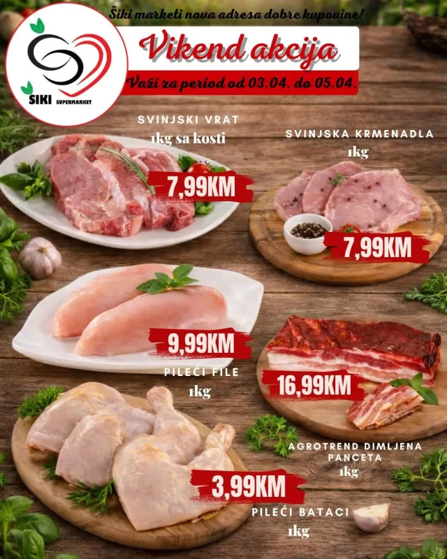 Šiki supermarket: Vikend akcija (od 03.04. do 05.04.2026)