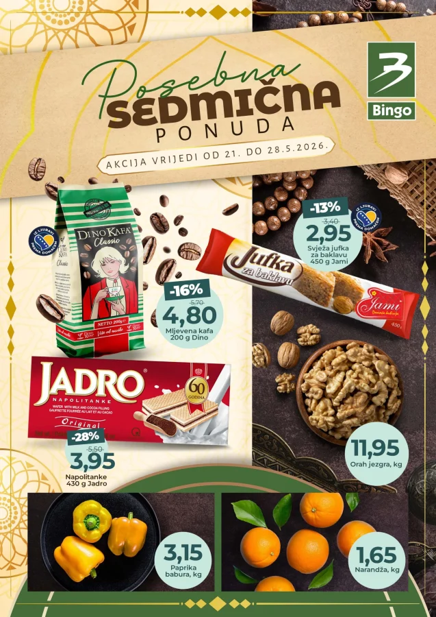 Bingo: Posebna sedmična ponuda (od 21.05. do 28.05.2026)
