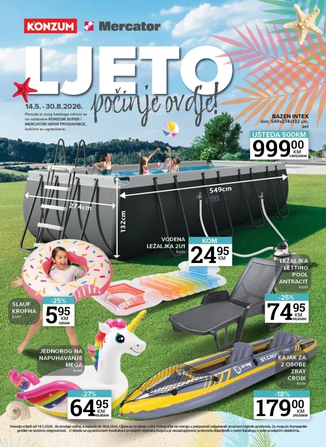 Konzum i Mercator: Ljeto (od 14.05. do 31.05.2026)