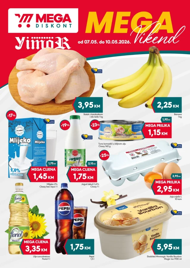 Mega diskont: Vikend akcija (od 07.05. do 10.05.2026)