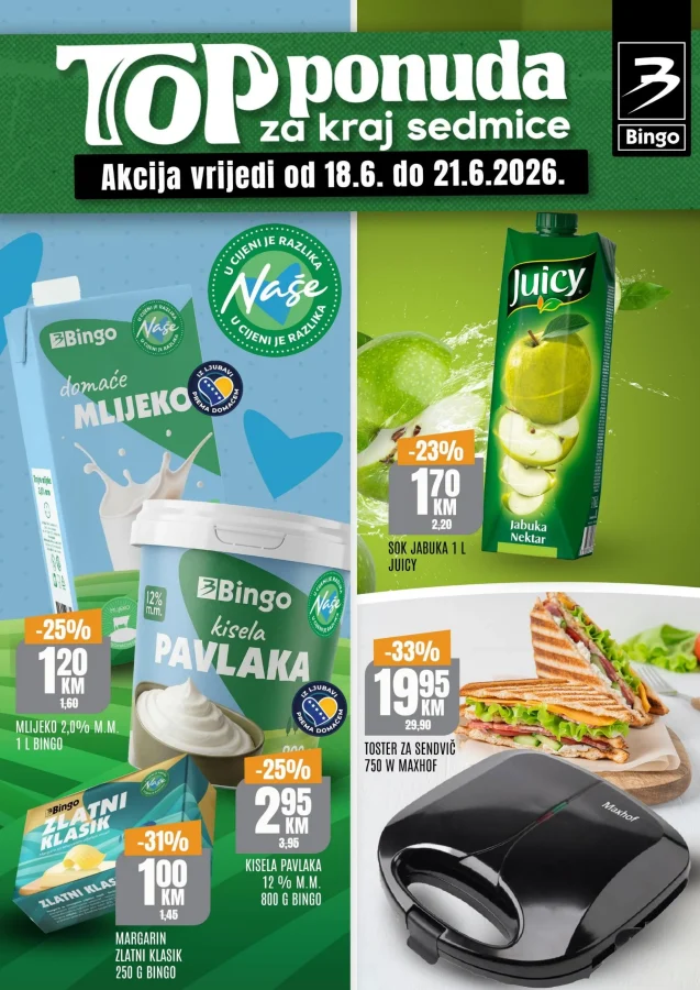 Bingo: Top ponuda za kraj sedmice FBiH (od 18.06. do 21.06.2026)