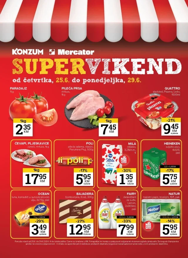 Konzum i Mercator: Super vikend - Slika 1 Konzum i Mercator: Super vikend