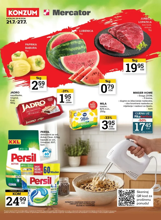 Konzum i Mercator: Katalog RS (od 21.07. do 27.07.2026)