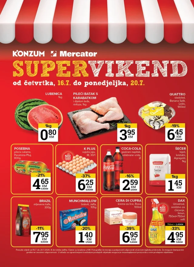 Konzum i Mercator: Super vikend - Slika 1 Konzum i Mercator: Super vikend