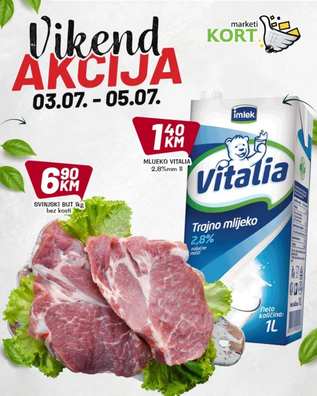 Kort marketi: Vikend akcija (od 03.07. do 05.07.2026)