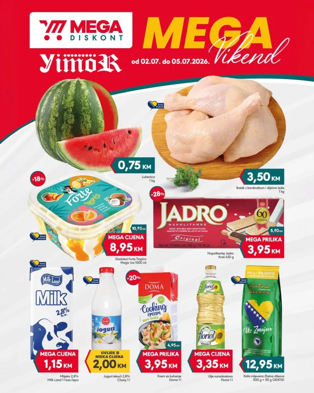 Mega diskont: Vikend akcija (od 02.07. do 05.07.2026)