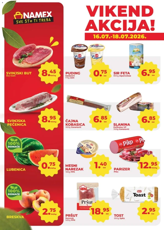 Namex: Vikend akcija (od 16.07. do 18.07.2026)