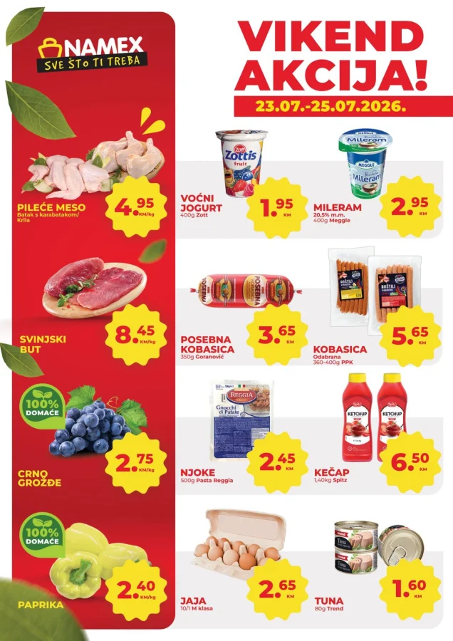 Namex: Vikend akcija (od 23.07. do 25.07.2026)