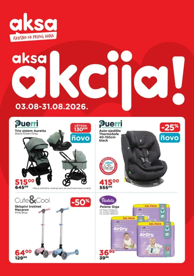 Aksa: Akcija (od 03.08. do 31.08.2026)