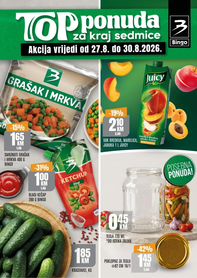 Bingo: Top ponuda za kraj sedmice RS (od 27.08. do 30.08.2026)