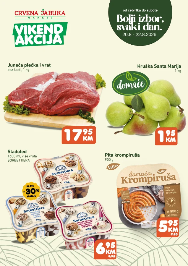 Crvena jabuka: Vikend akcija (od 20.08. do 22.08.2026)