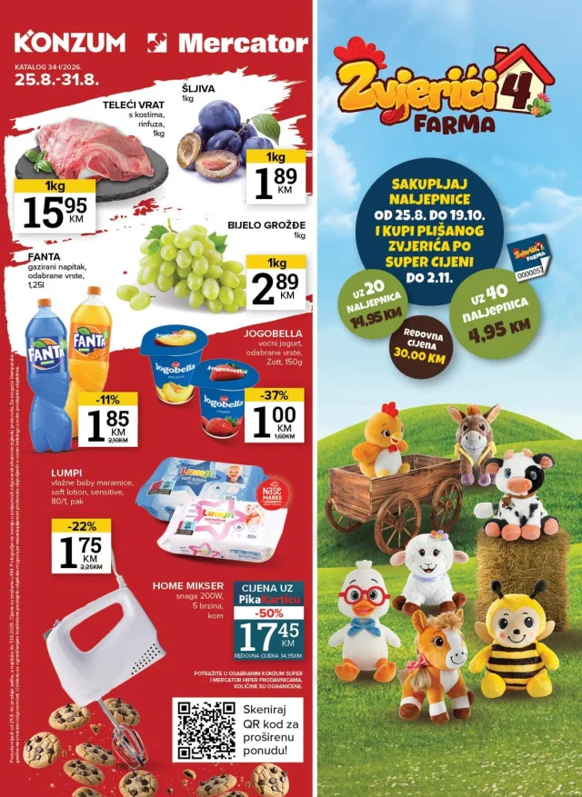 Konzum i Mercator: Katalog FBiH (od 25.08. do 31.08.2026)