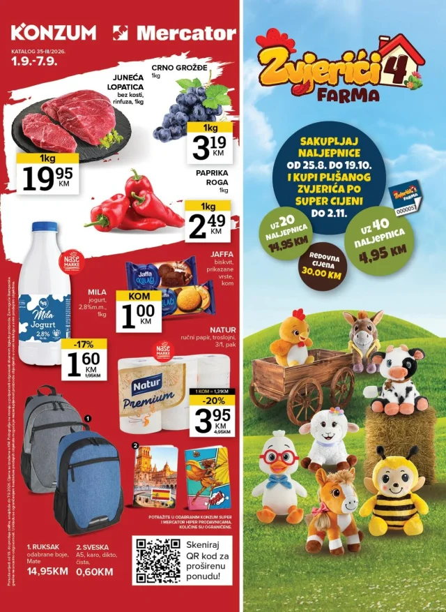 Konzum i Mercator: Katalog RS (od 01.09. do 07.09.2026)