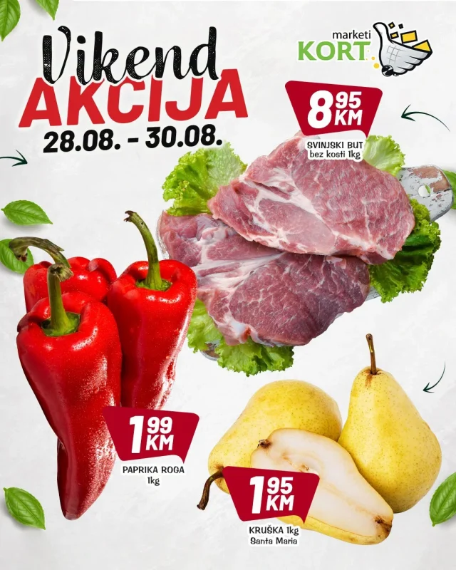 Kort marketi: Vikend akcija (od 28.08. do 30.08.2026)