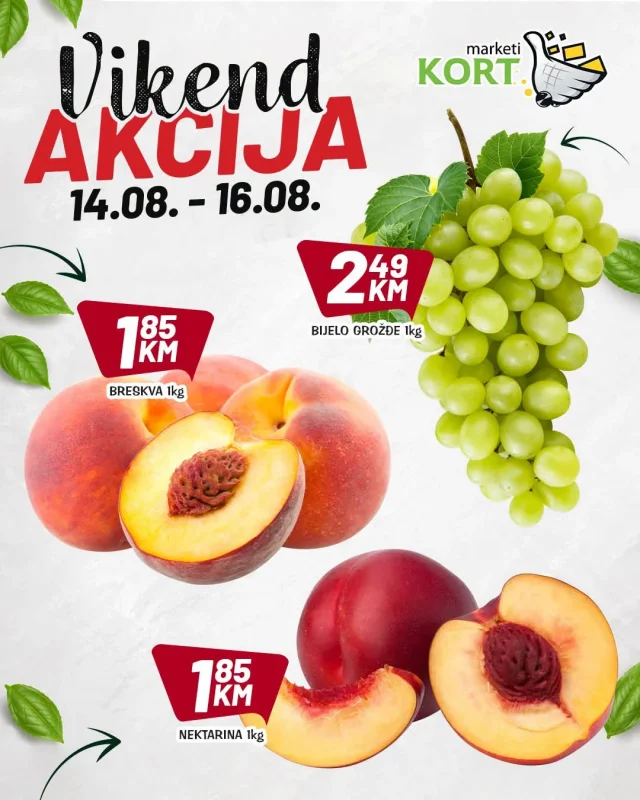 Kort marketi: Vikend akcija (od 14.08. do 16.08.2026)