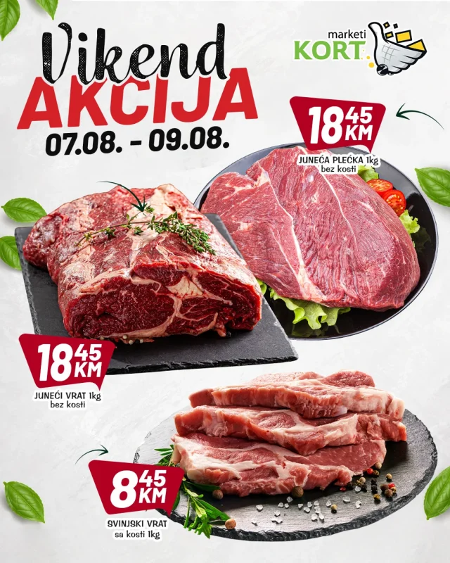 Kort: Vikend akcija (od 07.08. do 09.08.2026)