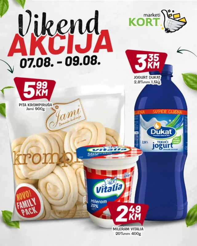 Kort: Vikend akcija (od 07.08. do 09.08.2026)