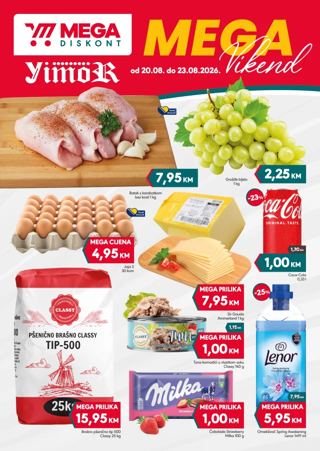 Mega diskont: Vikend akcija (od 20.08. do 23.08.2026)