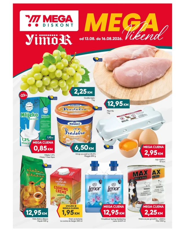 Mega diskont: Vikend akcija (od 13.08. do 16.08.2026)