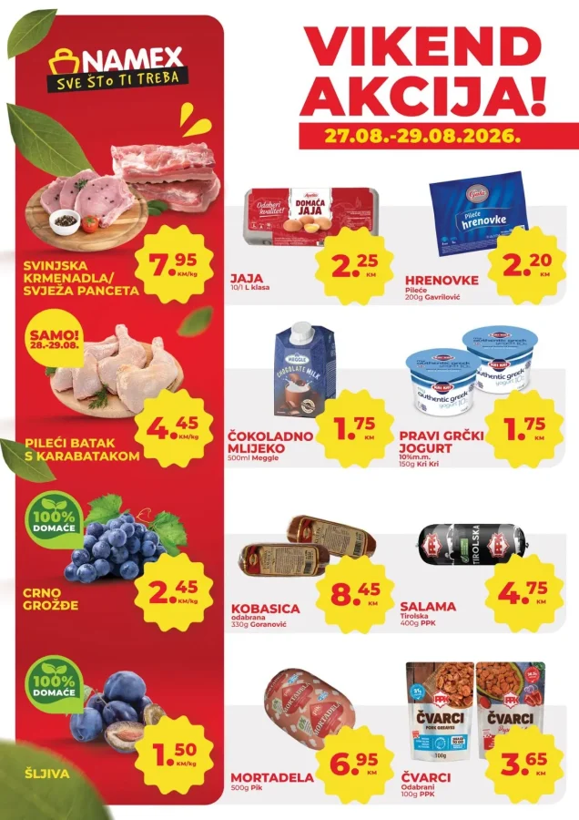 Namex: Vikend akcija (od 27.08. do 29.08.2026)