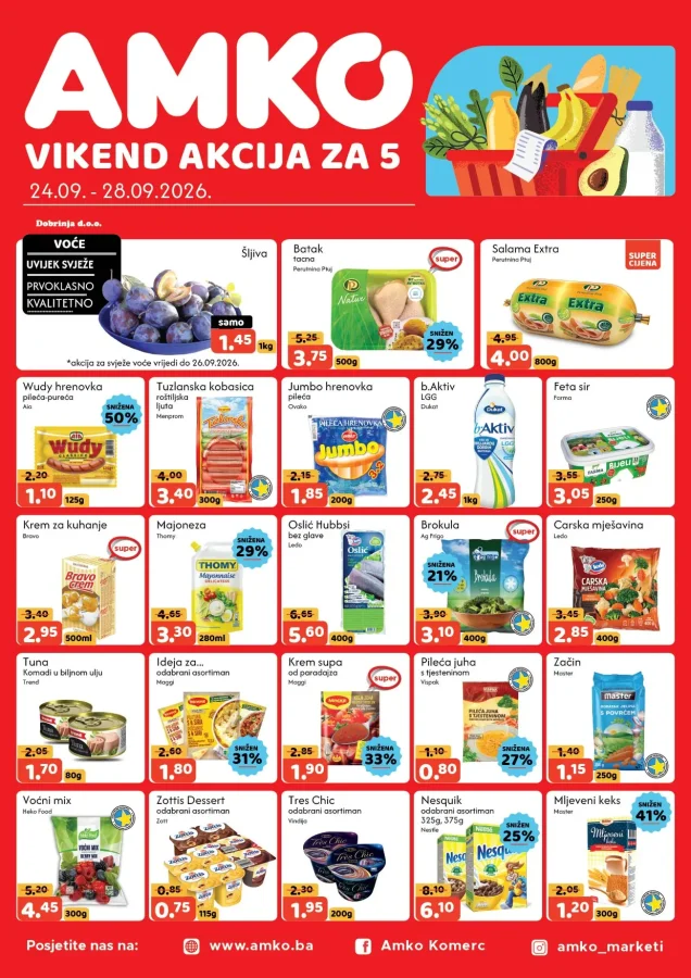 Amko komerc: Vikend akcija (od 24.09. do 28.09.2026)
