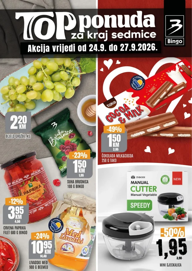Bingo: Top ponuda za kraj sedmice FBiH (od 24.09. do 27.09.2026)
