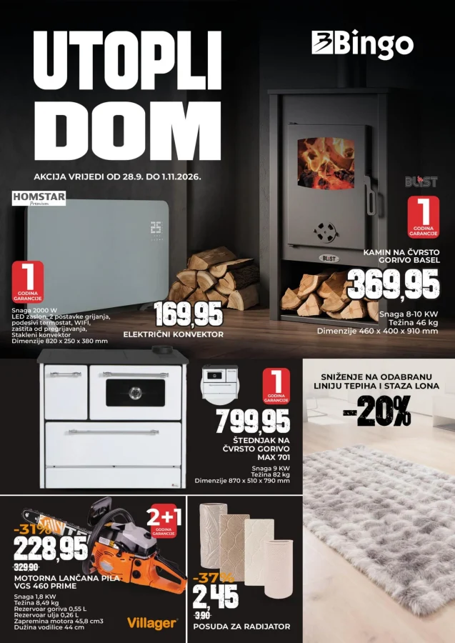 Bingo: Utopli dom (od 28.09. do 01.11.2026)