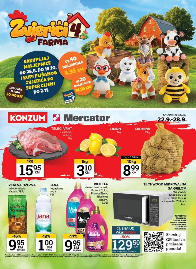 Konzum i Mercator: Katalog FBiH (od 22.09. do 28.09.2026)