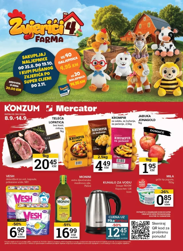 Konzum i Mercator: Katalog FBiH (od 08.09. do 14.09.2026)