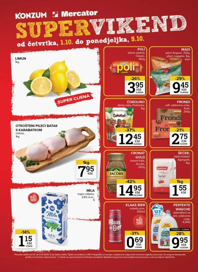 Konzum i Mercator: Katalog FBiH (od 29.09. do 05.10.2026)