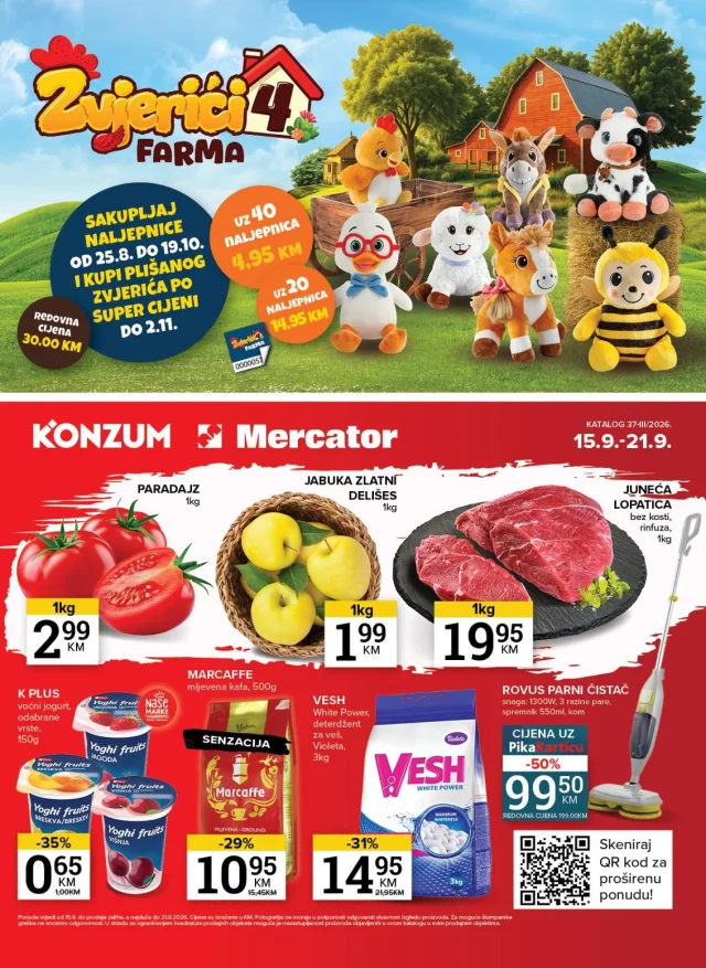 Konzum i Mercator: Katalog RS (od 15.09. do 21.09.2026)