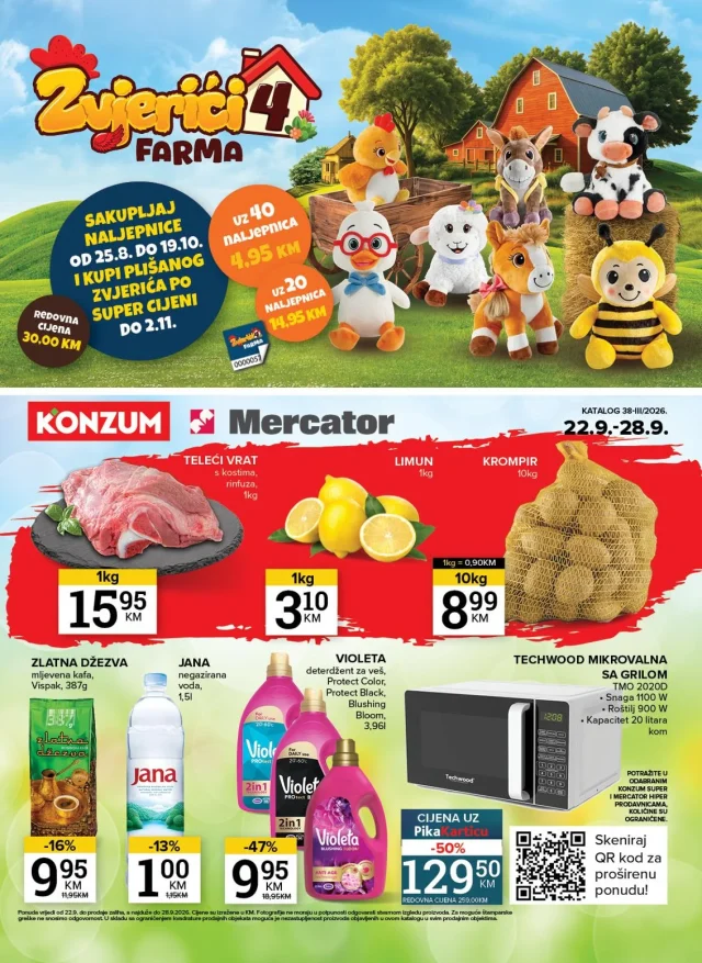 Konzum i Mercator: Katalog RS (od 22.09. do 28.09.2026)