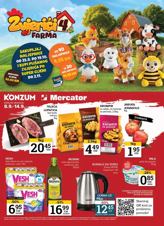 Konzum i Mercator: Katalog RS (od 08.09. do 14.09.2026)