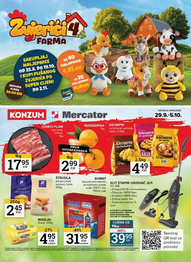 Konzum i Mercator: Katalog RS (od 29.09. do 05.10.2026)