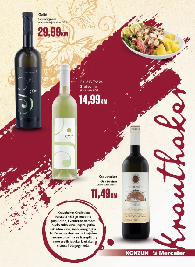 Konzum i Mercator: Naša selekcija vina (od 21.09. do 22.11.2026)