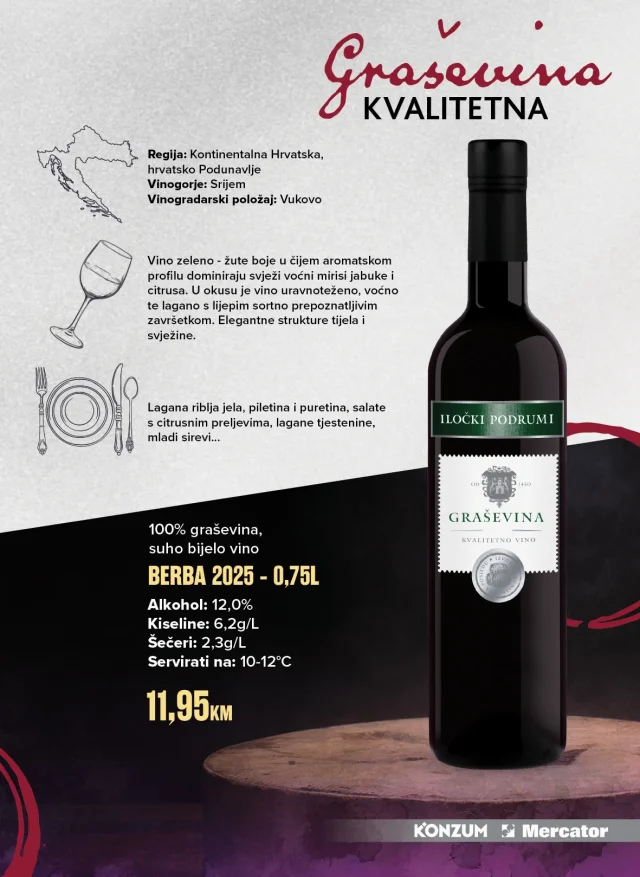 Konzum i Mercator: Naša selekcija vina (od 21.09. do 22.11.2026)