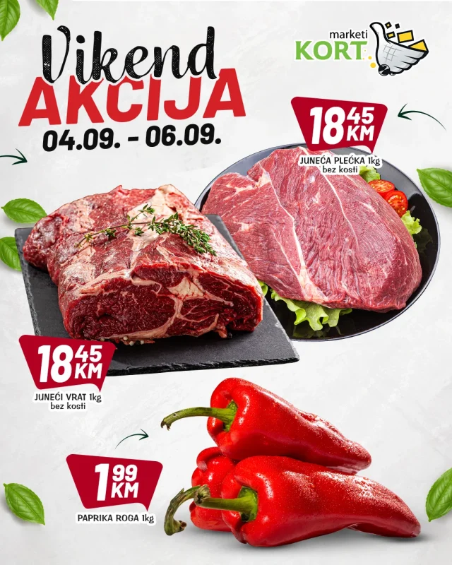 Kort marketi: Vikend akcija (od 04.09. do 06.09.2026)