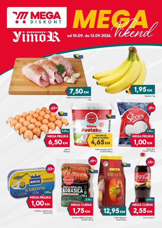 Mega diskont: Vikend akcija (od 10.09. do 13.09.2026)