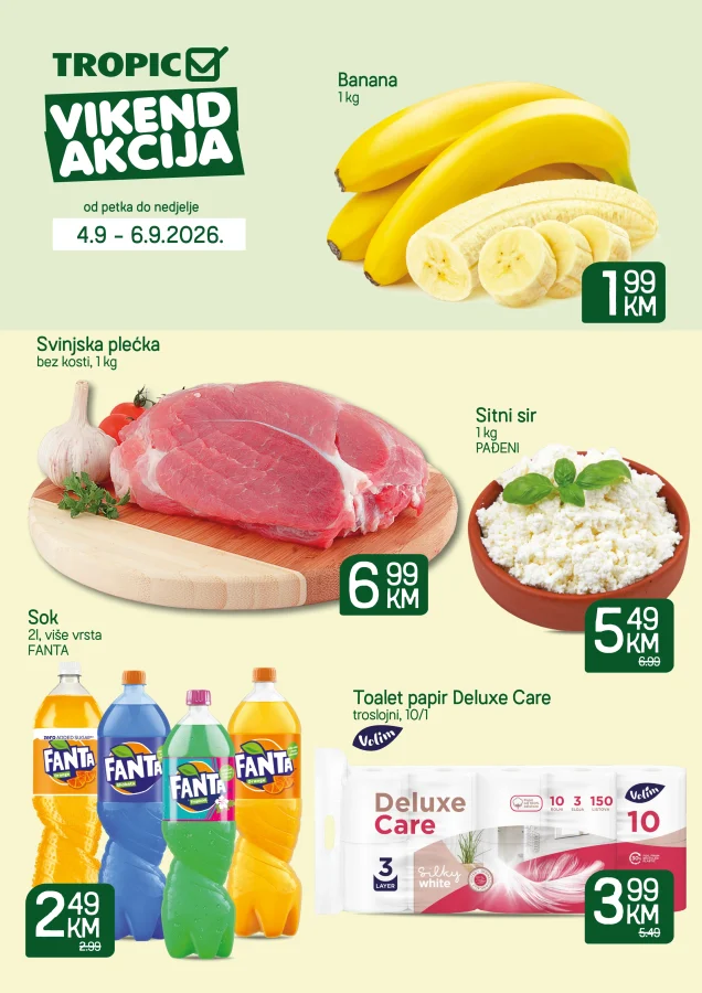 Tropic i Moj Market: Vikend akcija (od 04.09. do 06.09.2026)