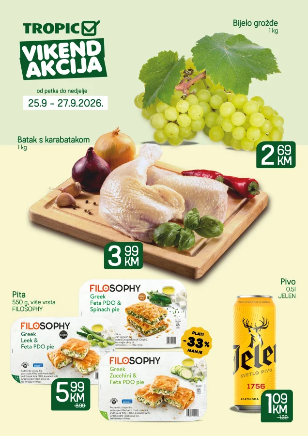 Tropik i Moj Market: Vikend akcija (od 25.09. do 27.09.2026)